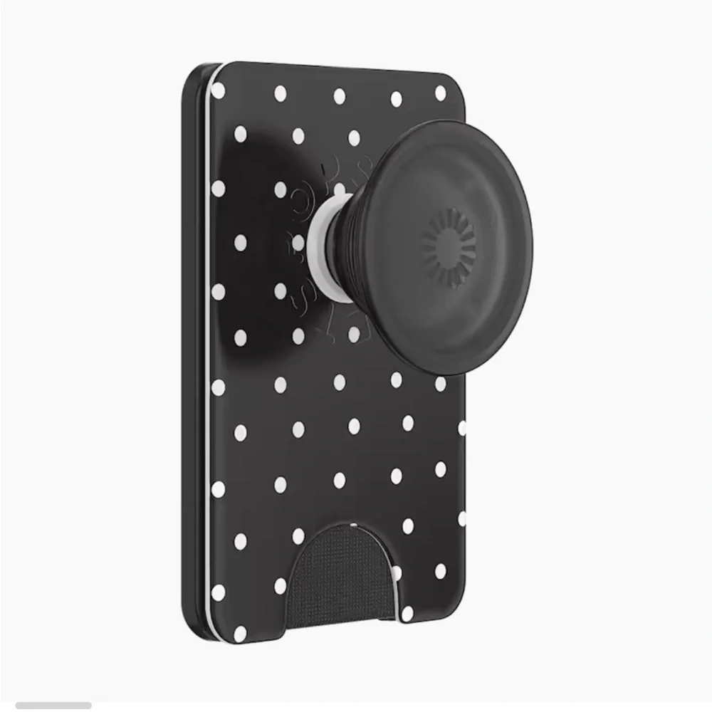 PopSockets wallet black dots. (Licorice dot)